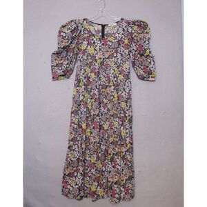 Sea‎ New York Dress Medium Floral Gitte Tiered Crinkle Pockets Cottage Core